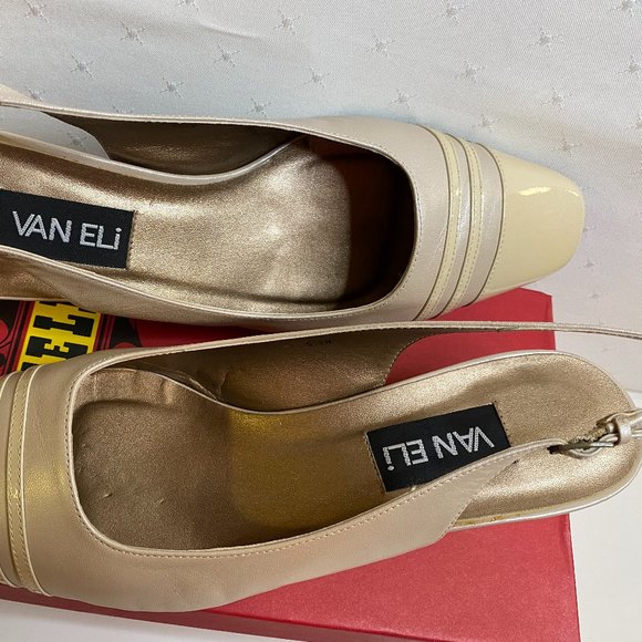 💵 PRICE DROP!!!! 💵 Vaneli Cream Slingback Heels Size 9 1/2 Wide - Picture 10 of 10